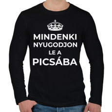 PRINTFASHION NYUGODJ LE A PICSÁBA - Férfi hosszú ujjú póló - Fekete