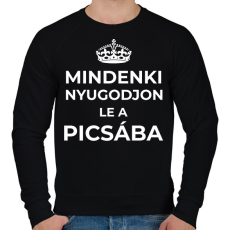 PRINTFASHION NYUGODJ LE A PICSÁBA - Férfi pulóver - Fekete