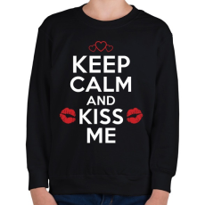 PRINTFASHION Nyugodj le és csókolj meg - Gyerek pulóver - Fekete