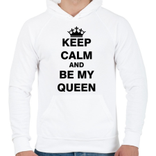 PRINTFASHION Nyugodj le és légy a királynőm - Férfi kapucnis pulóver - Fehér férfi pulóver, kardigán