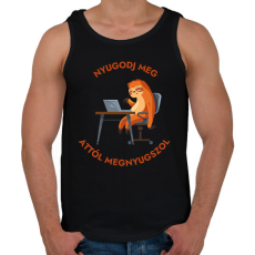 PRINTFASHION Nyugodj meg, attól megnyugszol - Vicces lajháros minta - ajándék ötlet - Férfi atléta - Fekete