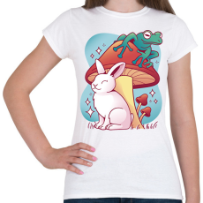 PRINTFASHION Nyúl és béka - Női póló - Fehér