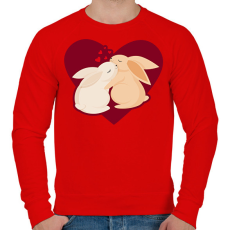 PRINTFASHION Nyúl szerelem - Férfi pulóver - Piros