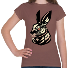 PRINTFASHION Nyúl tetoválás - Női póló - Mogyoróbarna női póló