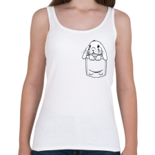 PRINTFASHION Nyúl zsebben - Női atléta - Fehér női trikó