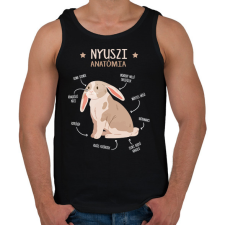 PRINTFASHION Nyuszi anatómia - Férfi atléta - Fekete atléta, trikó