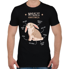 PRINTFASHION Nyuszi anatómia - Férfi póló - Fekete férfi póló