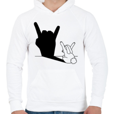 PRINTFASHION Nyuszi árnyék - Férfi kapucnis pulóver - Fehér
