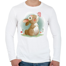 PRINTFASHION Nyuszi  - Férfi hosszú ujjú póló - Fehér férfi póló