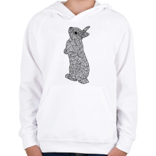 PRINTFASHION Nyuszi - Gyerek kapucnis pulóver - Fehér gyerek pulóver, kardigán