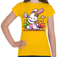 PRINTFASHION Nyuszi jóga - Női póló - Sárga női póló