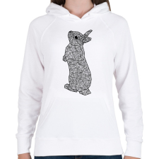 PRINTFASHION Nyuszi - Női kapucnis pulóver - Fehér női pulóver, kardigán