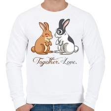 PRINTFASHION Nyuszi szerelem - Férfi pulóver - Fehér férfi pulóver, kardigán