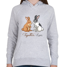 PRINTFASHION Nyuszi szerelem - Női kapucnis pulóver - Sport szürke női pulóver, kardigán