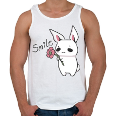 PRINTFASHION Nyuszi Virággal - Mosolyogj  - Férfi atléta - Fehér