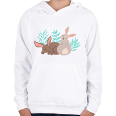 PRINTFASHION Nyuszik - Gyerek kapucnis pulóver - Fehér