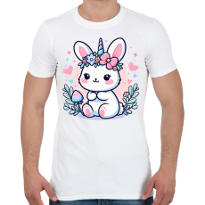 PRINTFASHION Nyuszikornis - Férfi póló - Fehér