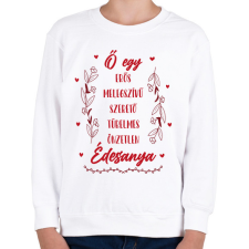 PRINTFASHION Ő egy Édesanya - Gyerek pulóver - Fehér gyerek pulóver, kardigán