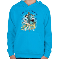 PRINTFASHION Óceáni vitorlázás - Gyerek kapucnis pulóver - Azúrkék gyerek pulóver, kardigán