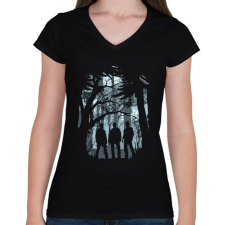 PRINTFASHION odaát #4 - Női V-nyakú póló - Fekete női póló