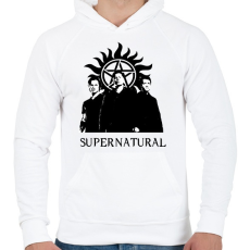 PRINTFASHION odaát - Férfi kapucnis pulóver - Fehér