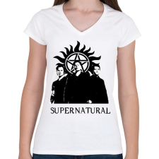 PRINTFASHION odaát - Női V-nyakú póló - Fehér női póló