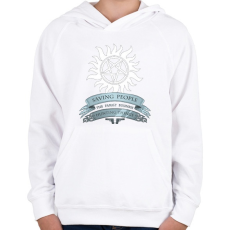 PRINTFASHION Odaát//Supernatural Family Business - Gyerek kapucnis pulóver - Fehér