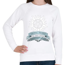 PRINTFASHION Odaát//Supernatural Family Business - Női pulóver - Fehér