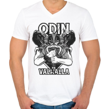 PRINTFASHION Odin Walhalla - Férfi V-nyakú póló - Fehér férfi póló