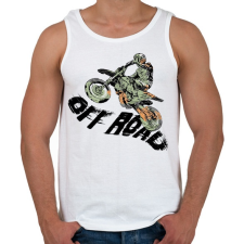 PRINTFASHION Off road motosport - Férfi atléta - Fehér atléta, trikó