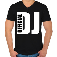 PRINTFASHION Official Dj - Férfi V-nyakú póló - Fekete férfi póló