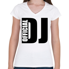 PRINTFASHION Official Dj - Női V-nyakú póló - Fehér női póló