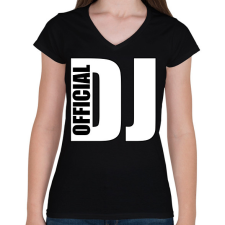 PRINTFASHION Official Dj - Női V-nyakú póló - Fekete női póló