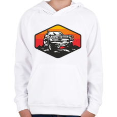 PRINTFASHION offroad - Gyerek kapucnis pulóver - Fehér