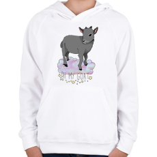 PRINTFASHION Oh my goat - Gyerek kapucnis pulóver - Fehér