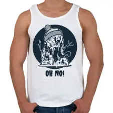 PRINTFASHION Oh No - Férfi atléta - Fehér atléta, trikó