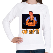 PRINTFASHION Oh sh*t - Női pulóver - Fehér női pulóver, kardigán