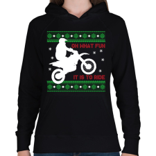 PRINTFASHION Oh what fun - Motoros - Női kapucnis pulóver - Fekete női pulóver, kardigán