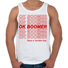 PRINTFASHION ok boomer - Férfi atléta - Fehér atléta, trikó