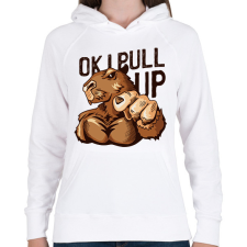 PRINTFASHION OK I pull up - Női kapucnis pulóver - Fehér női pulóver, kardigán