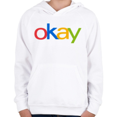 PRINTFASHION OKAY - Gyerek kapucnis pulóver - Fehér