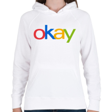 PRINTFASHION OKAY - Női kapucnis pulóver - Fehér női pulóver, kardigán