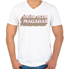 PRINTFASHION Ökör iszik magában - Férfi V-nyakú póló - Fehér férfi póló
