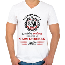 PRINTFASHION Okos emberek játéka - Férfi V-nyakú póló - Fehér férfi póló