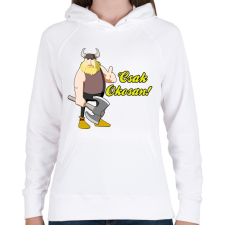 PRINTFASHION Okosan... - Női kapucnis pulóver - Fehér női pulóver, kardigán