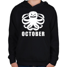 PRINTFASHION Október - Gyerek kapucnis pulóver - Fekete gyerek pulóver, kardigán