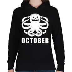 PRINTFASHION Október - Női kapucnis pulóver - Fekete