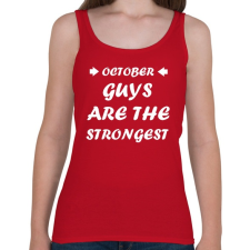 PRINTFASHION Októberi férfiak a legerősebbek - Női atléta - Cseresznyepiros női trikó