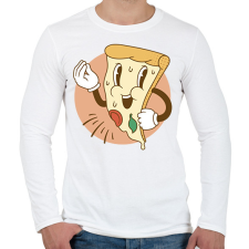 PRINTFASHION Olasz pizza - Férfi hosszú ujjú póló - Fehér férfi póló