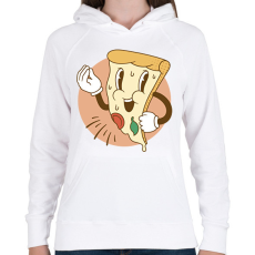 PRINTFASHION Olasz pizza - Női kapucnis pulóver - Fehér